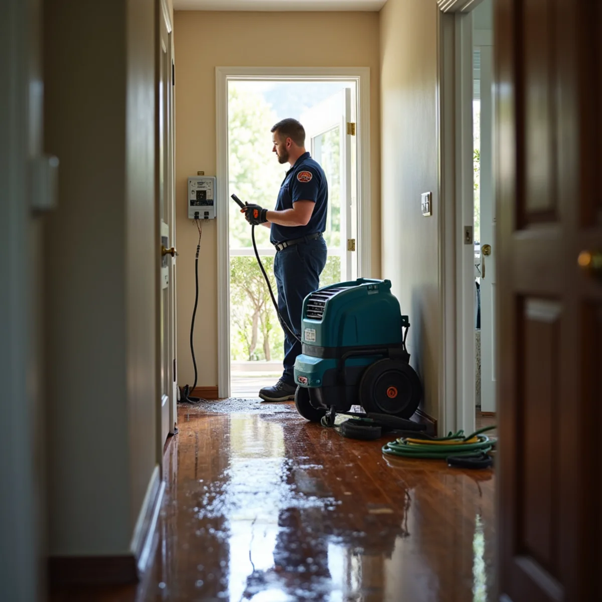 Wet electrical area isolated during a San Carlos burst pipe emergency