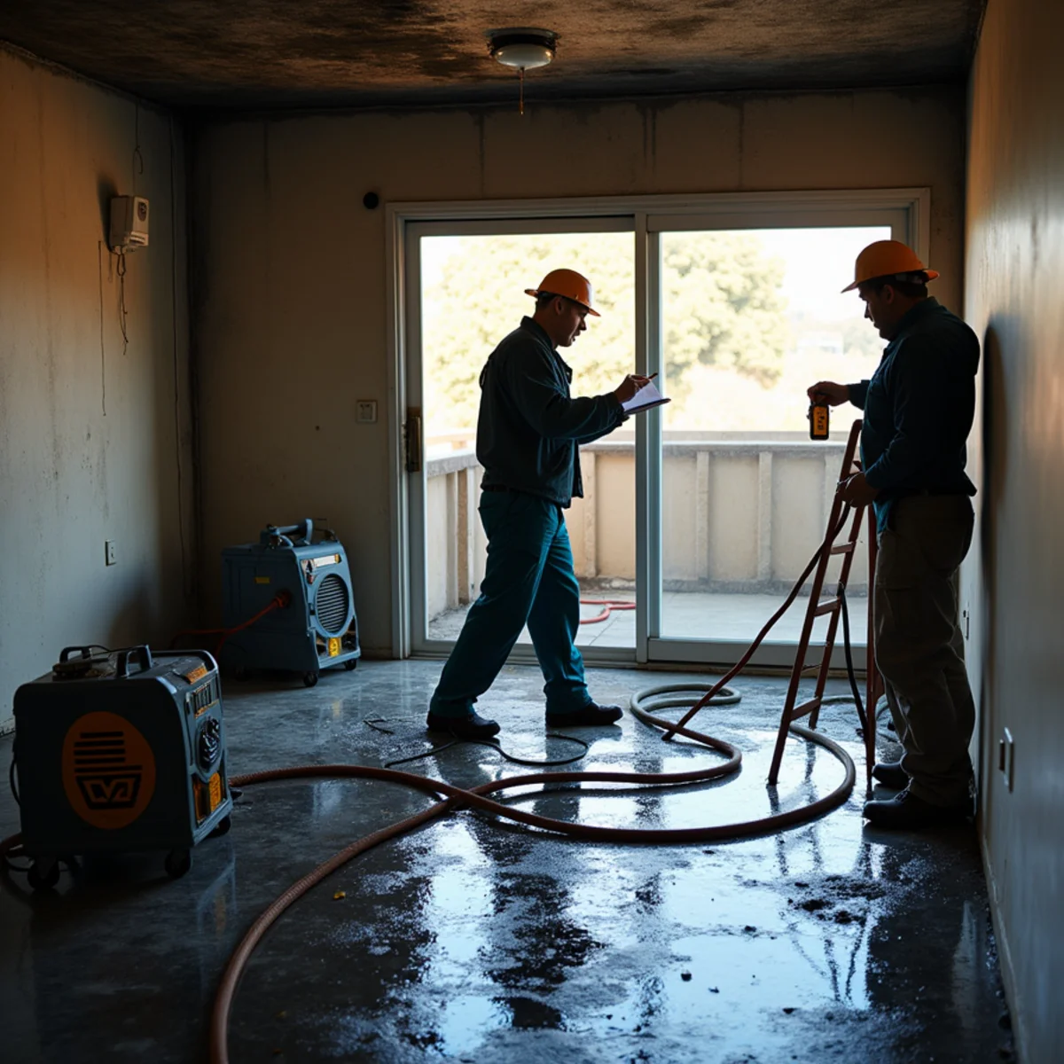 Fire & Smoke Damage Restoration technician working inside a San Carlos property
