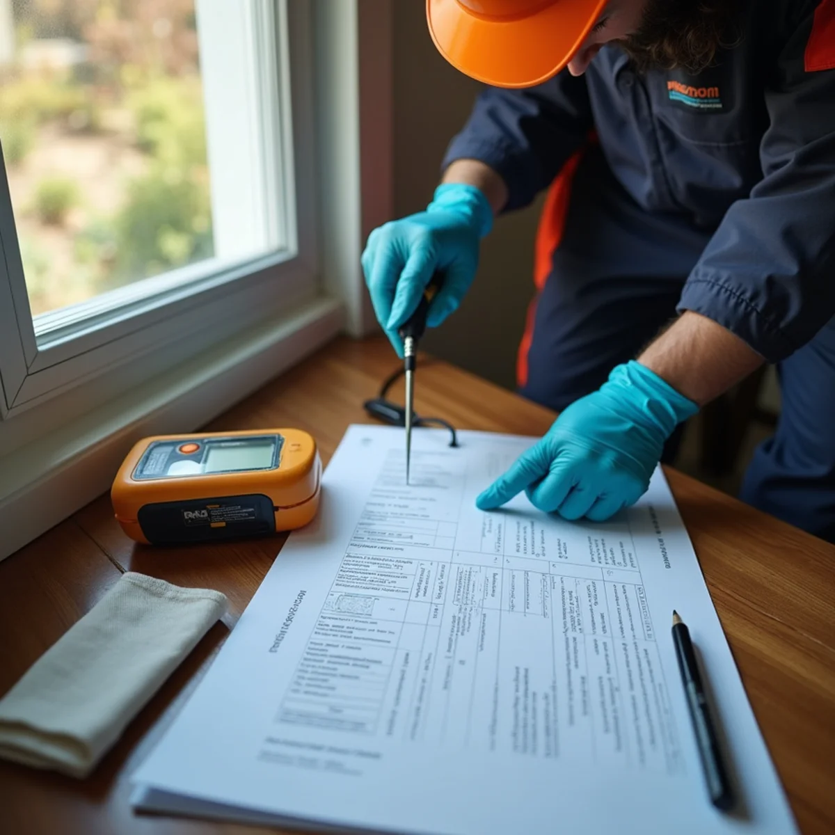 Insurance Claims Assistance technician working with restoration equipment in a San Carlos property