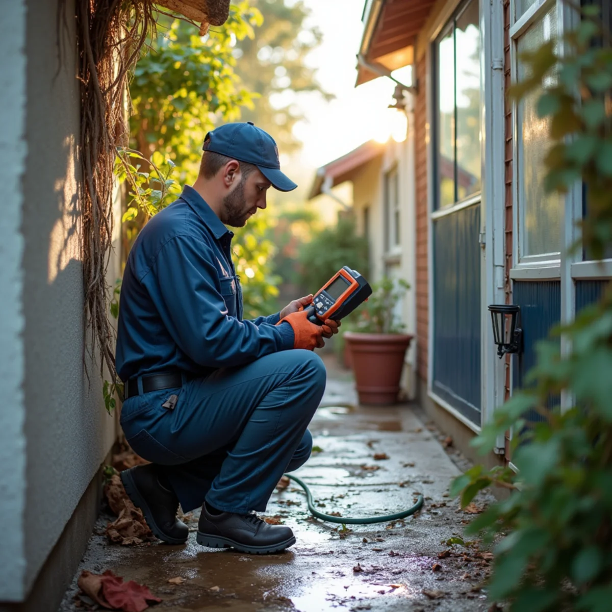 Leak Detection Services technician working inside a San Carlos property