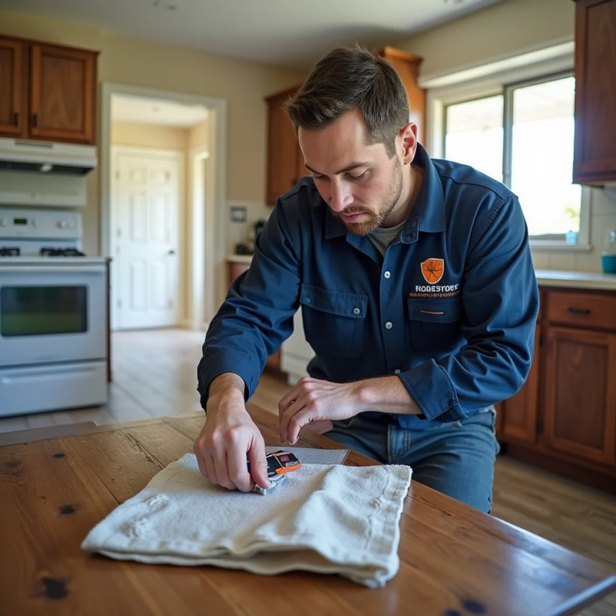 Residential Water Damage technician working with restoration equipment in a San Carlos property