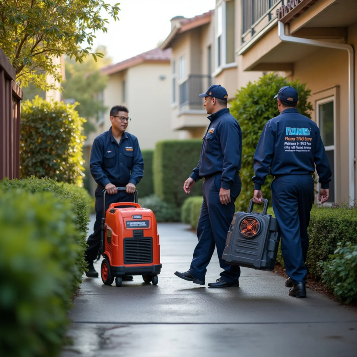 Water damage restoration response at a Fiesta Gardens / Bay Meadows, San Mateo property