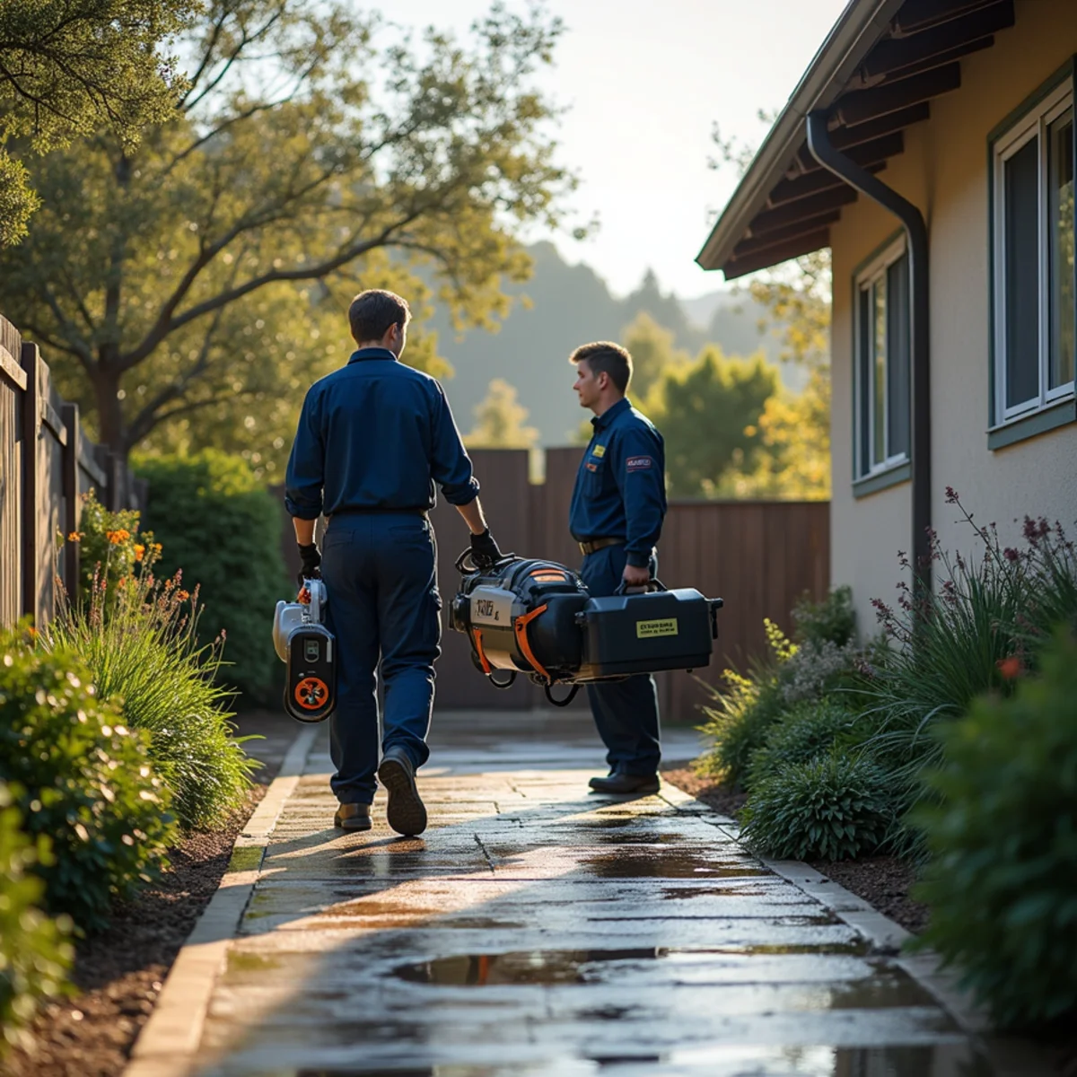 Water damage restoration response at a Atherton, California property