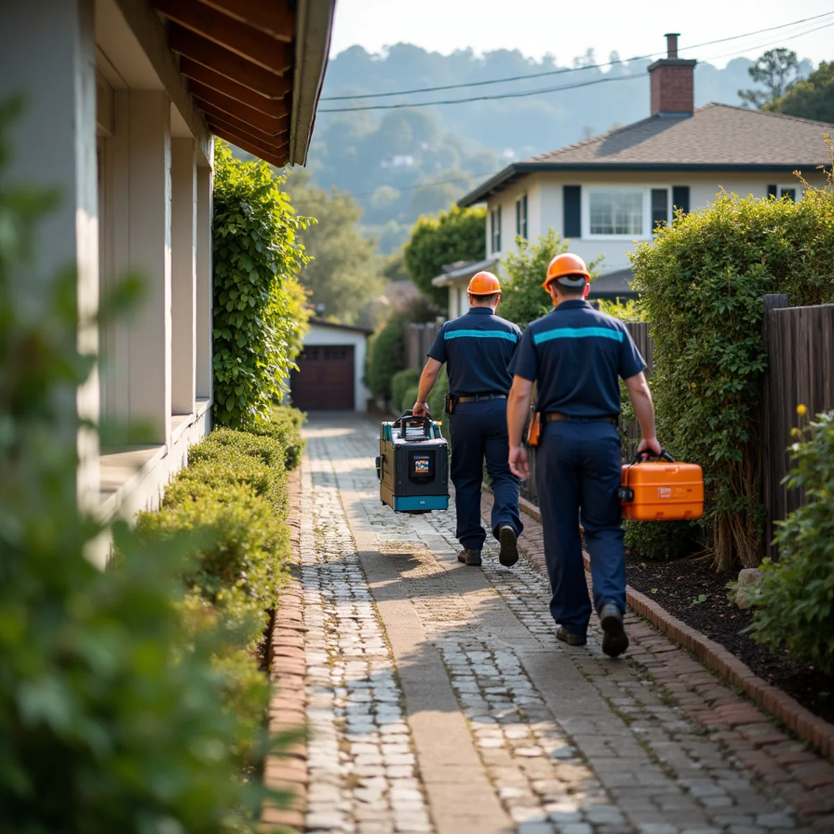 Water damage restoration response at a Belmont, California property