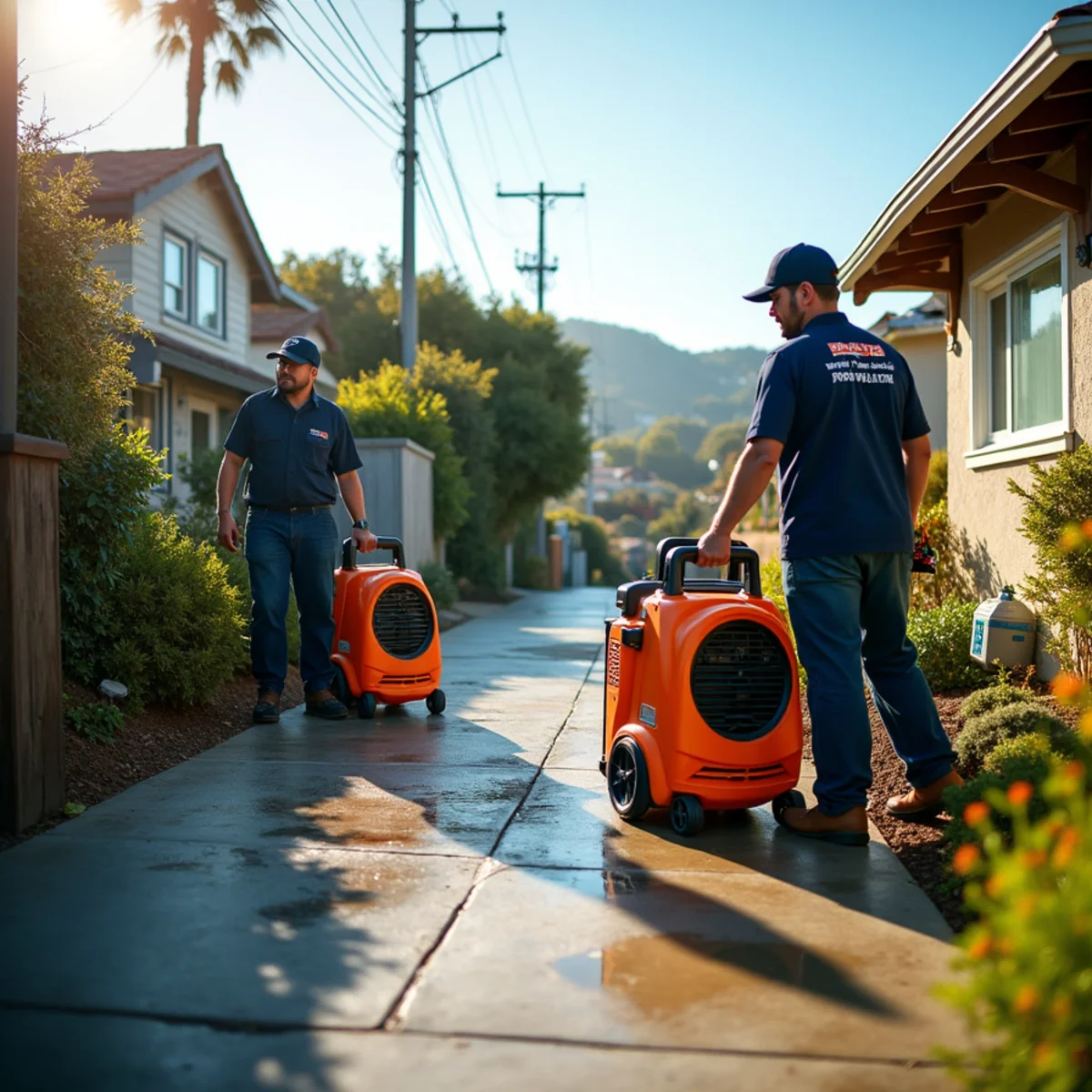 Water damage restoration response at a El Granada, California property