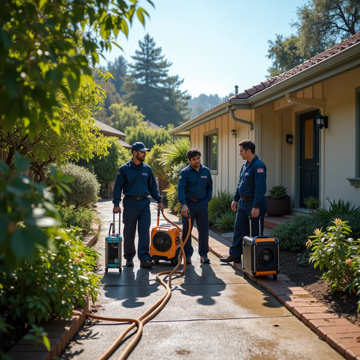 Water damage restoration response at a Highlands-Baywood Park, California property
