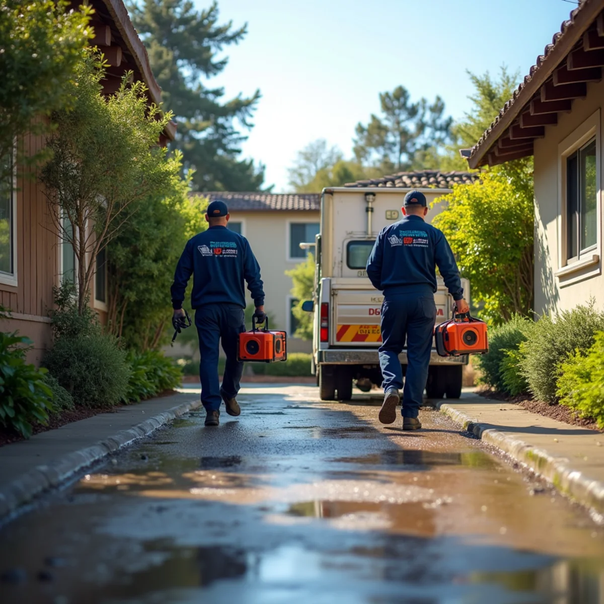 Water damage restoration response at a Hillsborough, California property