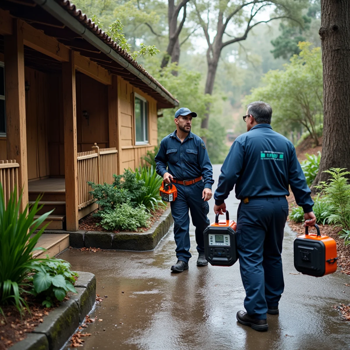 Water damage restoration response at a La Honda, California property