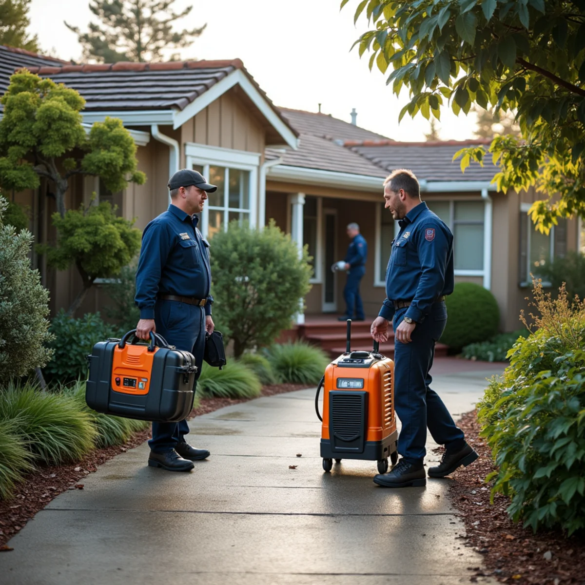 Water damage restoration response at a Menlo Park, California property