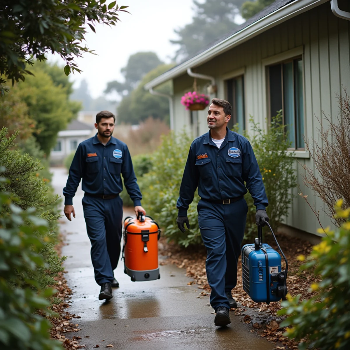 Water damage restoration response at a Pescadero, California property