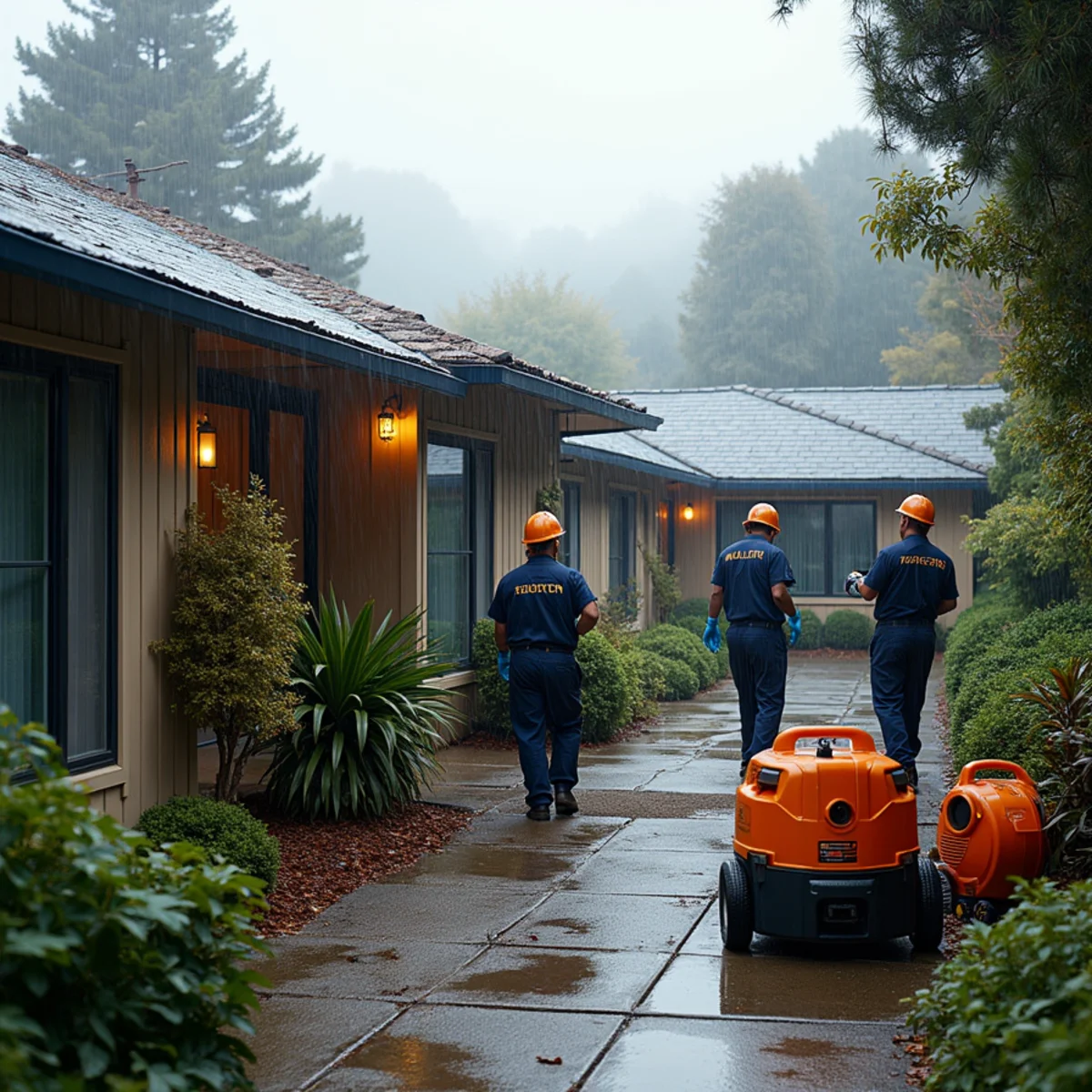 Storm Damage Restoration technician working inside a San Carlos property